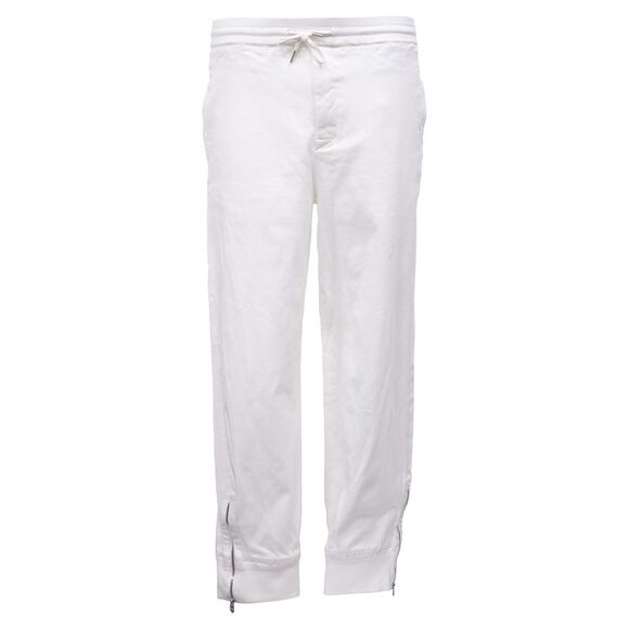 Hermès Drawstring Straight-Leg Trousers in White Cotton - Picture 1 of 4